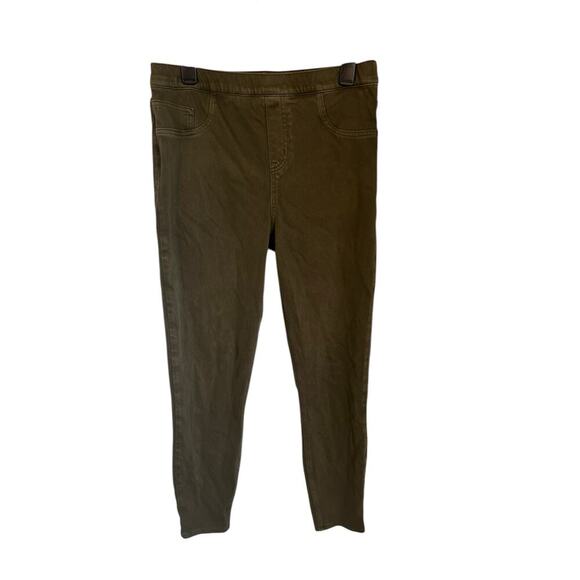 Spanx High Rise Tummy Shaping Ankle Jean-ish Jean Leggings in Dark Olive Size XL - Picture 1 of 9